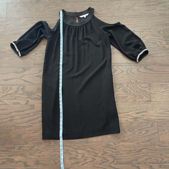 Trina Turk Black Sicily Cold-shoulder Rhinestone Detail Cocktail Dress Size 4 - Picture 6 of 12